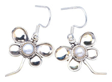 StarGems  Natural River Pearl Butterfly Handmade Unique Butterfly Shape 925 Sterling Silver Earrings 1 1/2" S1748