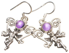 StarGems  Natural Amethyst Angel Handmade Unique Angle Shape 925 Sterling Silver Earrings 1 1/2" T4813