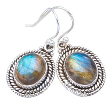 StarGems  Natural Labradorite Handmade 925 Sterling Silver Earrings 1.25" F5780