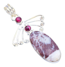 StarGems® Natural Cobra Jasper and Amethyst Handmade 925 Sterling Silver Pendant 2" S0677