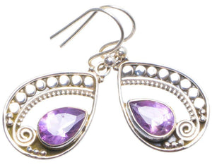 StarGems  Natural Amethyst Handmade Unique 925 Sterling Silver Earrings 1.25" X4385