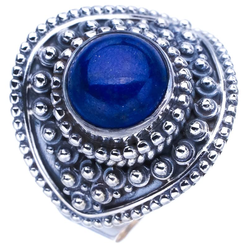 StarGems  Natural Lapis Lazuli Handmade 925 Sterling Silver Ring 8.5 F0025