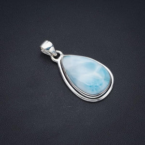 StarGems  Natural Larimar Handmade 925 Sterling Silver Pendant 1.5" F3458