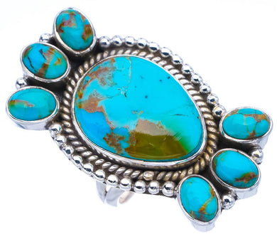 StarGems  Natural Turquoise Handmade 925 Sterling Silver Ring 8.75 F0410