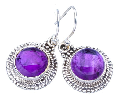 StarGems  Natural Amethyst Handmade 925 Sterling Silver Earrings 1.25