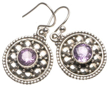 StarGems  Natural Amethyst Handmade Vintage 925 Sterling Silver Earrings 1" T3770