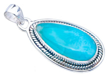 StarGems® Natural Larimar Handmade 925 Sterling Silver Pendant 1.5" F3379