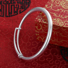 StarGems  Adjustable Dull Polished Handmade 999 Sterling Silver Bangle Bracelet For Women Cb0155