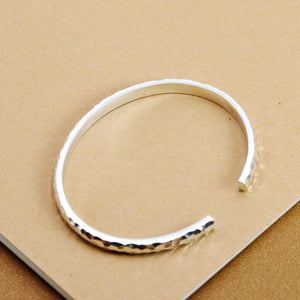 StarGems® Opening hammered Handmade 925 Sterling Silver Bangle Bracelet For Women Cb0280