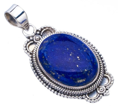 StarGems® Natural Lapis Lazuli Handmade 925 Sterling Silver Pendant 1.75