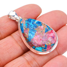 StarGems® Natural Copper Chalcedony Handmade 925 Sterling Silver Pendant 1.75" F3769