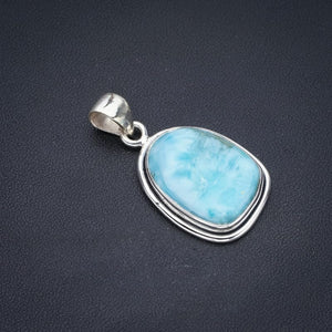 StarGems® Natural Larimar Handmade 925 Sterling Silver Pendant 1.5" F3496