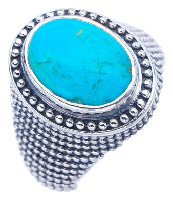 StarGems  Natural Turquoise Handmade 925 Sterling Silver Ring 8.75 F0406