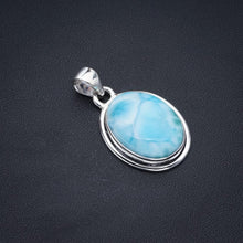 StarGems  Natural Larimar Handmade 925 Sterling Silver Pendant 1.25" F3322