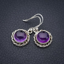 StarGems  Natural Amethyst Handmade 925 Sterling Silver Earrings 1.25" F5607