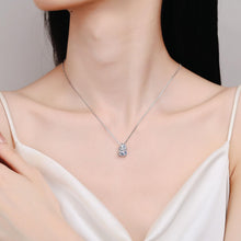 StarGems® Emerald Cut&Heart 2ct Moissanite 925 Silver Platinum Plated Necklace 40+5cm NX104
