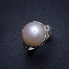 StarGems  Natural River Pearl Handmade Boho 925 Sterling Silver Ring, US Size 8 T6989