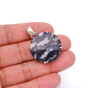 StarGems® Natural Pinolith Jasper Handmade 925 Sterling Silver Pendant 1 1/2" S0957