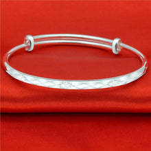 StarGems  Adjustable Simplism Handmade 999 Sterling Silver Bangle Bracelet For Women Cb0214