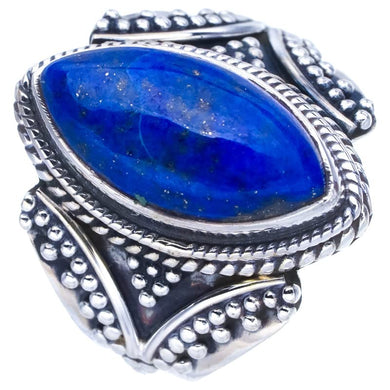 StarGems® Natural Lapis Lazuli Handmade 925 Sterling Silver Ring 6.75 F0036