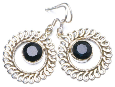 StarGems  Natural Black Onyx Handmade Unique 925 Sterling Silver Earrings 1.5