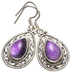 StarGems  Natural Amethyst Handmade 925 Sterling Silver Earrings 1 1/2" T3632