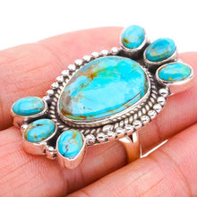 StarGems  Natural Turquoise Handmade 925 Sterling Silver Ring 6.75 F0434