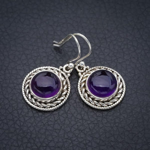 StarGems  Natural Amethyst Handmade 925 Sterling Silver Earrings 1.25" F5606