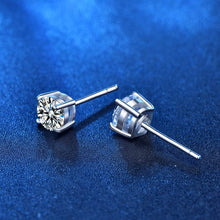 StarGems® 0.5ct Moissanite 925 Silver Platinum Plated Four-Prong Classical Stud B4635