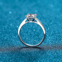 hesy®1-2ct Moissanit 925 Silber platinierter klassischer Ring im Princess-Schliff B4499