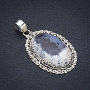 StarGems  Dendritic Opal  Handmade 925 Sterling Silver Pendant 1.75" F3814