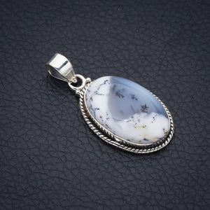 StarGems  Dendritic Opal  Handmade 925 Sterling Silver Pendant 1.5" F3811