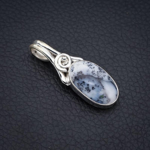 StarGems  Dendritic Opal  Handmade 925 Sterling Silver Pendant 1.5" F3821