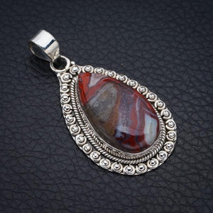 StarGems Crazy Lace Agate  Handmade 925 Sterling Silver Pendant 1.75" F4443