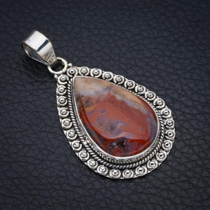 StarGems Crazy Lace Agate  Handmade 925 Sterling Silver Pendant 1.75" F4442
