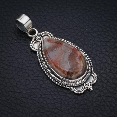 StarGems Crazy Lace Agate Handmade 925 Sterling Silver Pendant 1.75