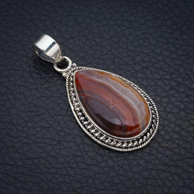 StarGems Crazy Lace Agate Handmade 925 Sterling Silver Pendant 1.5