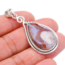 StarGems Crazy Lace Agate  Handmade 925 Sterling Silver Pendant 2" F4424