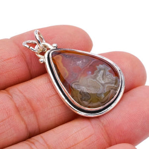 StarGems Crazy Lace Agate  Handmade 925 Sterling Silver Pendant 1.5" F4268