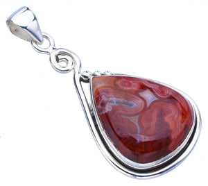 StarGems Crazy Lace Agate Handmade 925 Sterling Silver Pendant 1.75" F4262
