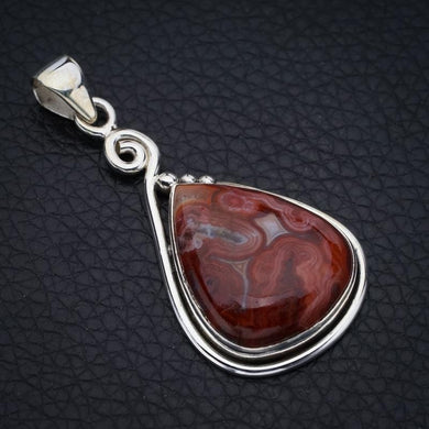 StarGems Crazy Lace Agate Handmade 925 Sterling Silver Pendant 1.75