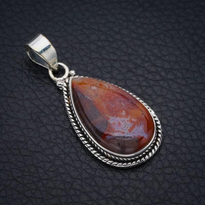 StarGems Crazy Lace Agate  Handmade 925 Sterling Silver Pendant 1.5" F4260