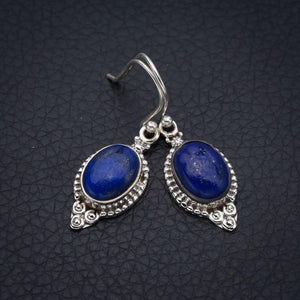 StarGems Lapis Lazuli  Handmade 925 Sterling Silver Earrings 1.5" F5665