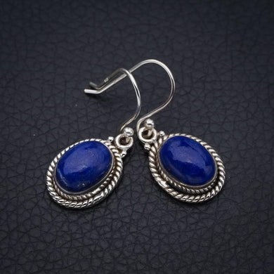 StarGems Lapis Lazuli  Handmade 925 Sterling Silver Earrings 1.25