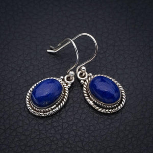StarGems Lapis Lazuli  Handmade 925 Sterling Silver Earrings 1.25" F5664