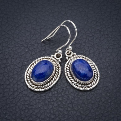StarGems Lapis Lazuli Handmade 925 Sterling Silver Earrings 1.25