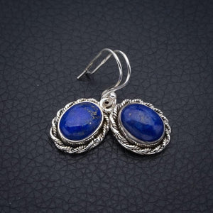 StarGems Lapis Lazuli  Handmade 925 Sterling Silver Earrings 1.25" F5657