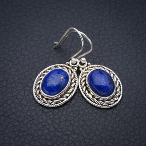StarGems Lapis Lazuli  Handmade 925 Sterling Silver Earrings 1.25" F5654