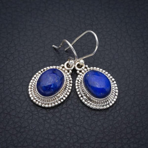 StarGems Lapis Lazuli Handmade 925 Sterling Silver Earrings 1.25" F5649