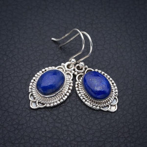 StarGems Lapis Lazuli Handmade 925 Sterling Silver Earrings 1.5" F5648